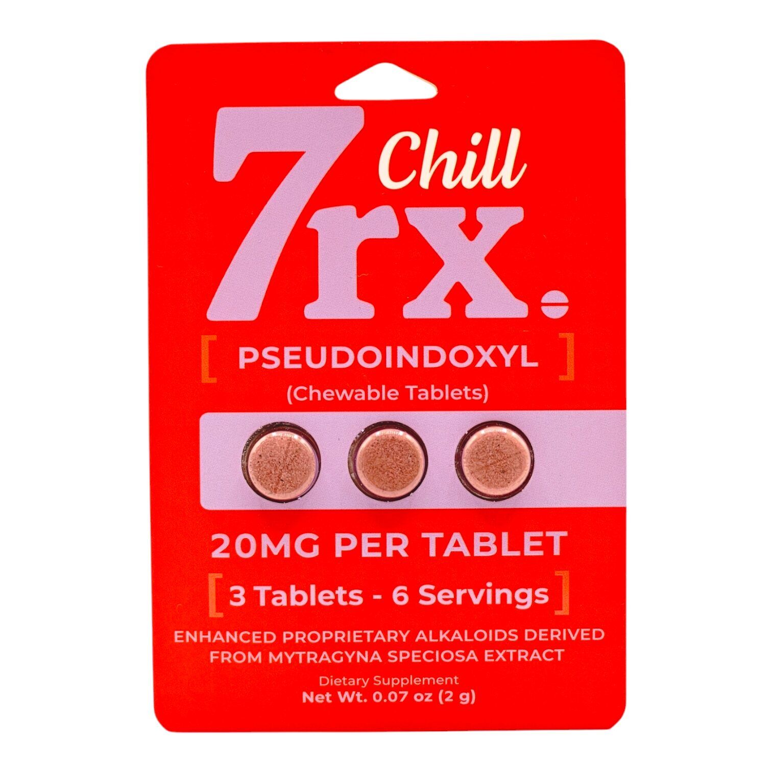 7rx Chill Chewable Pseudo Tablets 3ct | Image 1 | 7rx Chill Chewable Pseudo Tablets 3ct