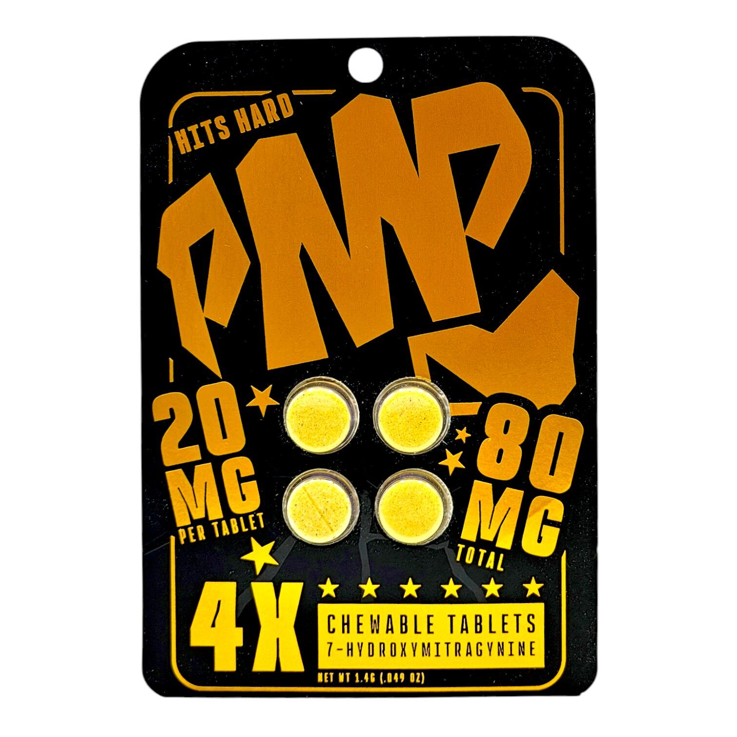 PMP Chewable 7-OH Tablets 80mg 4ct | Image 1 | PMP Chewable 7-OH Tablets 80mg 4ct