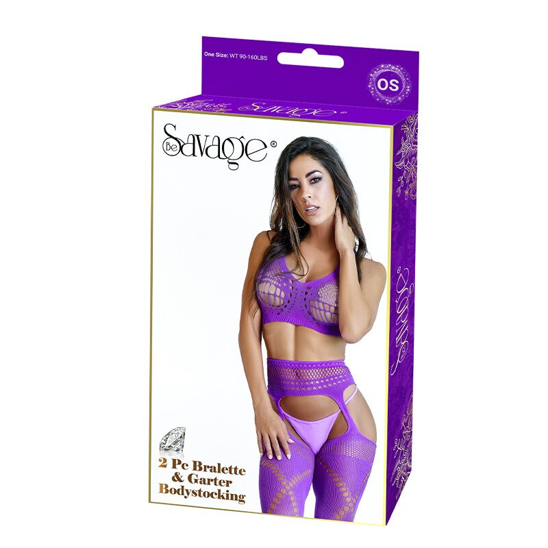 2pc Bralette Gartered Bodystocking | Image 2 | 2pc Bralette Gartered Bodystocking