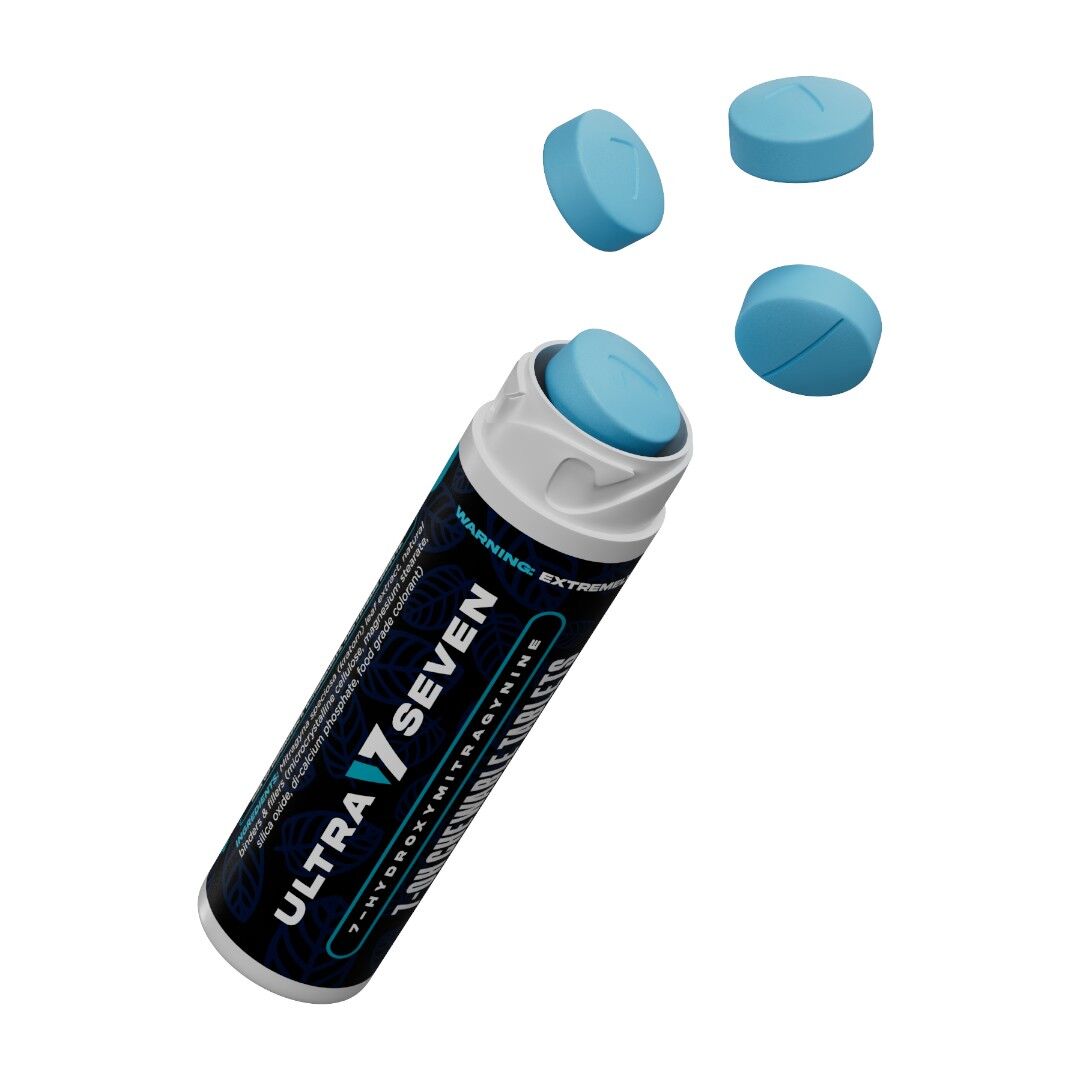 Ultra Seven Kratom 7-OH Tablets Blue Raspberry 7mg | Image 2 | Ultra Seven Kratom 7-OH Tablets Blue Raspberry 7mg
