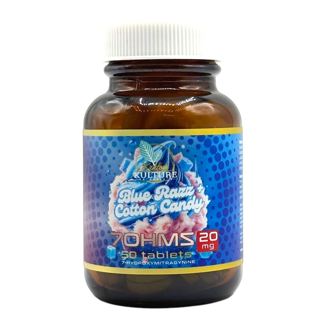 Kratom Kulture 7OHMZ 20mg – Blue Razz Cotton Candy | Image 1 | Kratom Kulture 7OHMZ 20mg – Blue Razz Cotton Candy