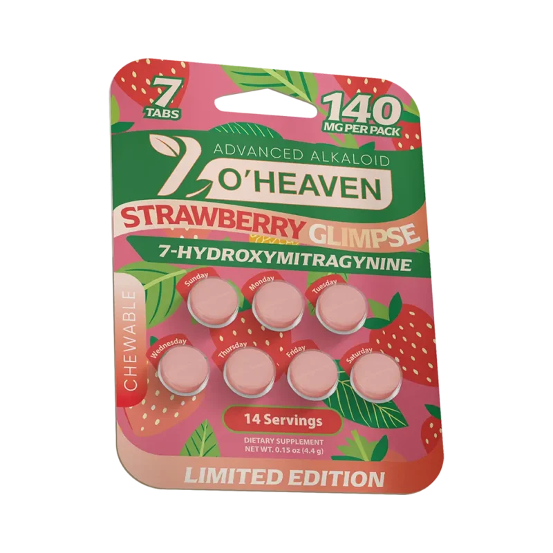7 O'Heaven 7-OH Strawberry Glimpse Flavored Tablets 20mg | Image 1 | 7 O’Heaven 7-OH Strawberry Glimpse Flavored Tablets 20mg