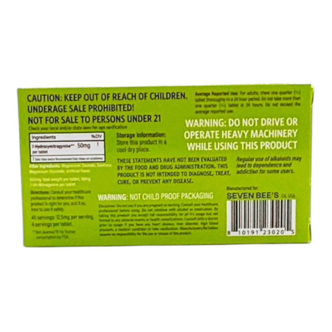 7 Bee's Hydroxy 7-OH Tablets 50mg 10ct | Image 3 | 7 Bee’s Hydroxy 7-OH Tablets 50mg 10ct