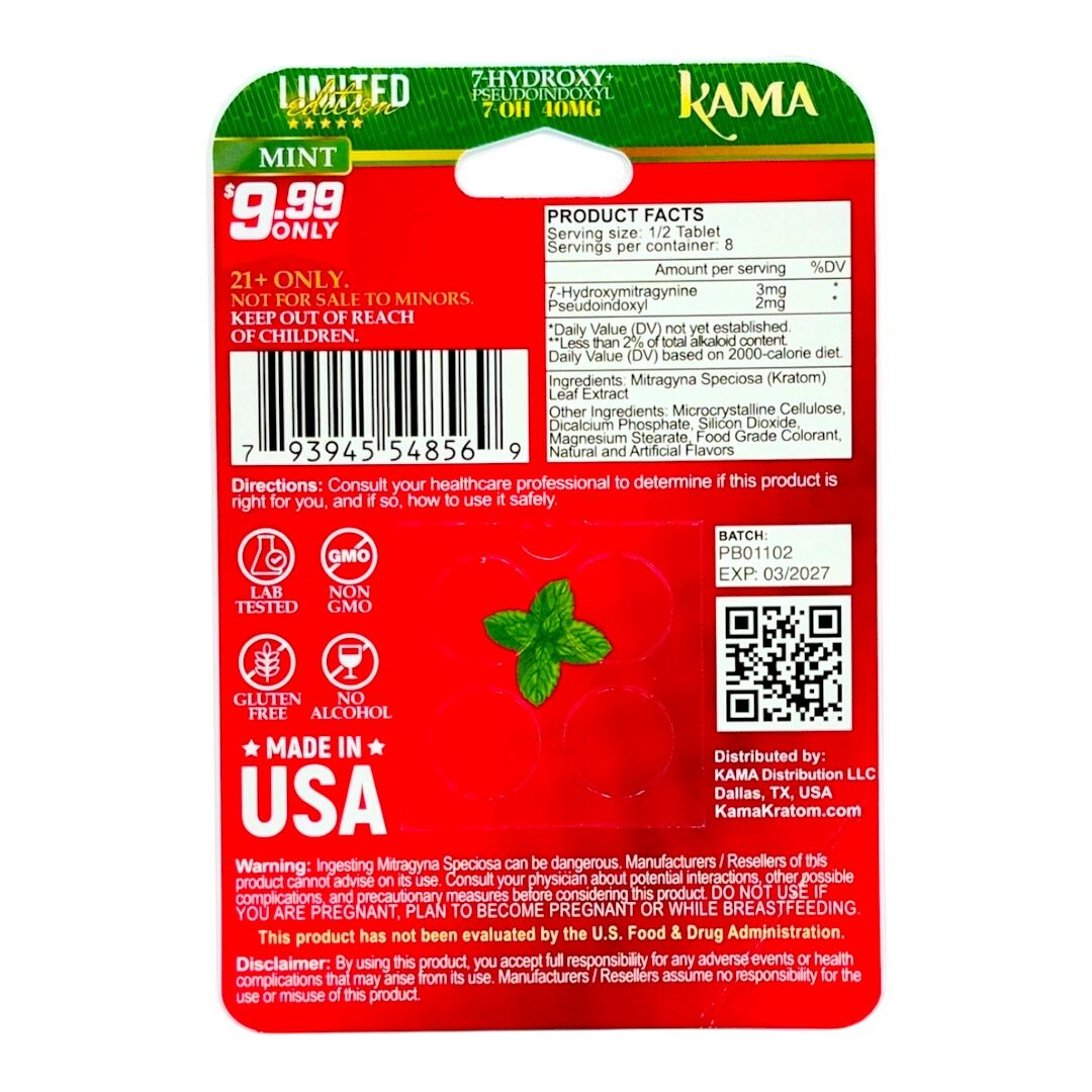 Kama 7-OH + Pseudo Limited Edition Flavored Tablets 10mg x 4ct | Image 9 | Kama 7-OH + Pseudo Limited Edition Flavored Tablets 10mg x 4ct