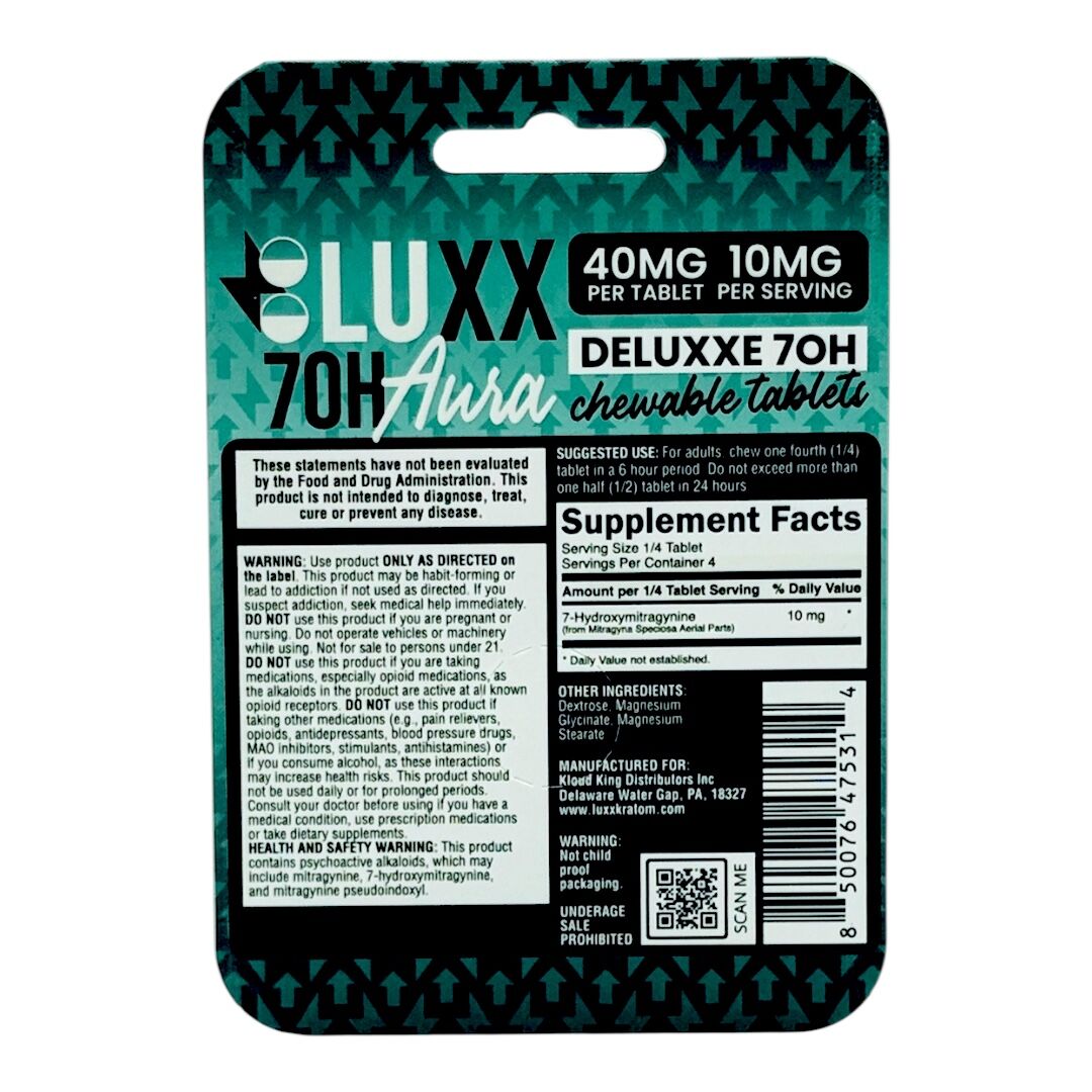 LUXX 7-OH Aura Deluxe Flavored Tablets 40mg | Image 3 | LUXX 7-OH Aura Deluxe Flavored Tablets 40mg