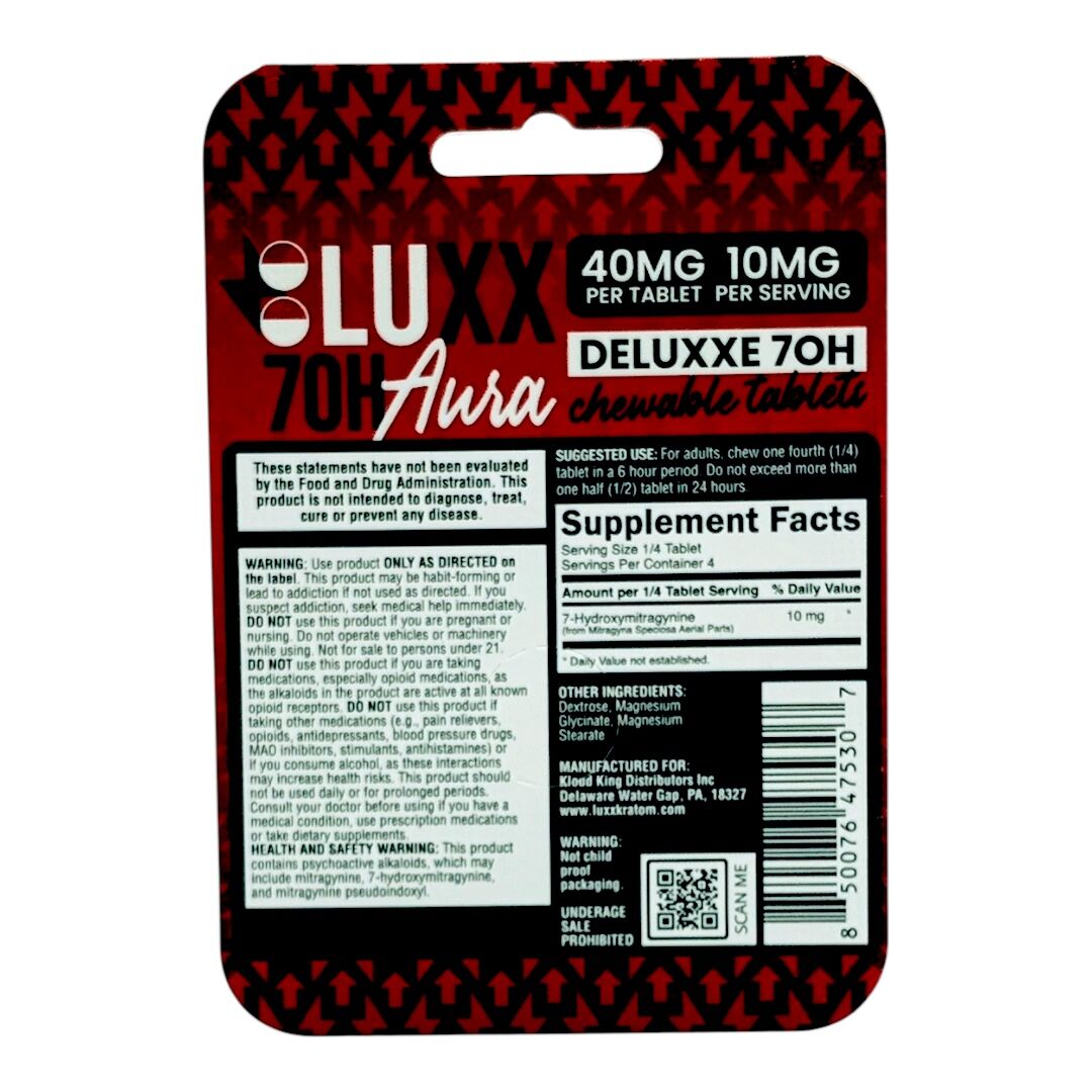 LUXX 7-OH Aura Deluxe Flavored Tablets 40mg | Image 6 | LUXX 7-OH Aura Deluxe Flavored Tablets 40mg