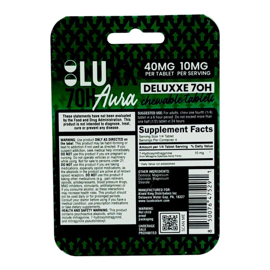 LUXX 7-OH Aura Deluxe Flavored Tablets 40mg | Image 9 | LUXX 7-OH Aura Deluxe Flavored Tablets 40mg