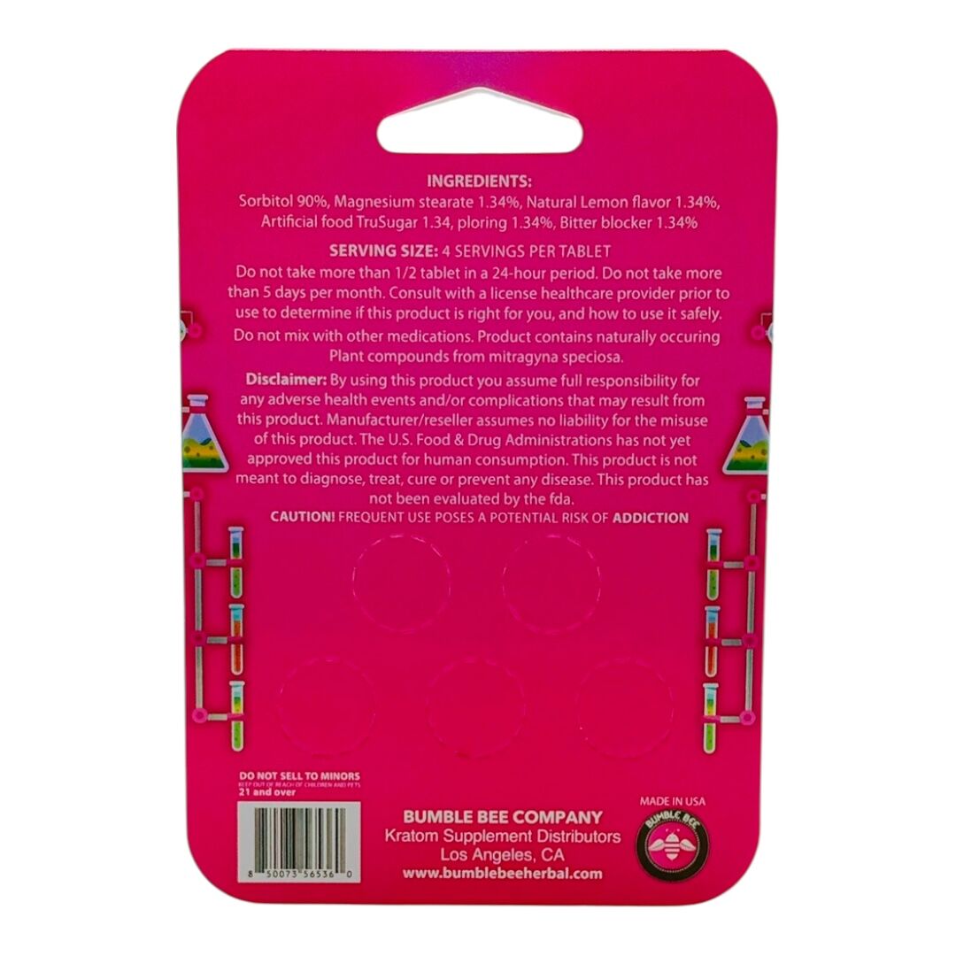 Bumble Bee Buzz Tabz Strawberry Extreme 7-OH Tablets 60mg | Image 3 | Bumble Bee Buzz Tabz Strawberry Extreme 7-OH Tablets 60mg