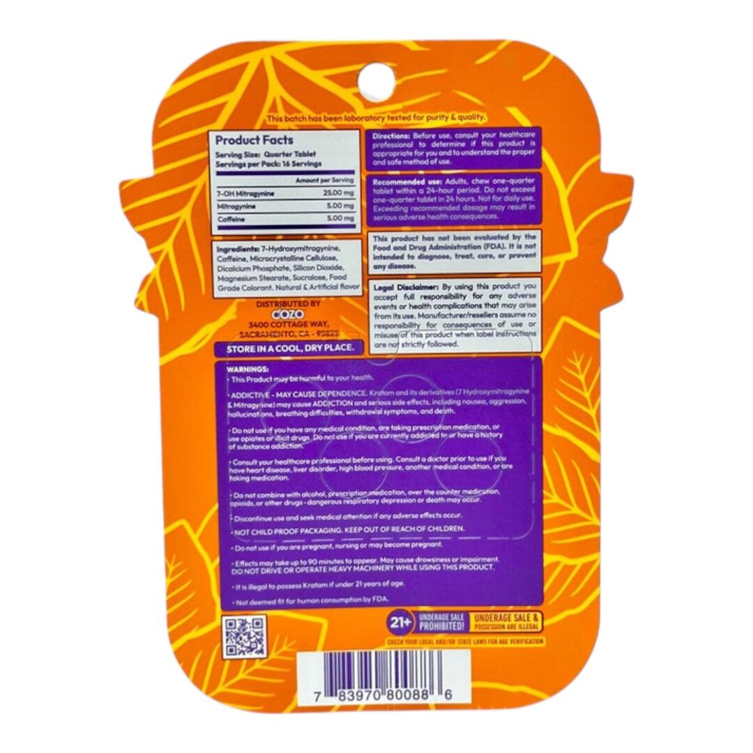 Dozo Perks Extreme Potency Flavored 7-OH 100mg x 4ct | Image 5 | Dozo Perks Extreme Potency Flavored 7-OH 100mg x 4ct