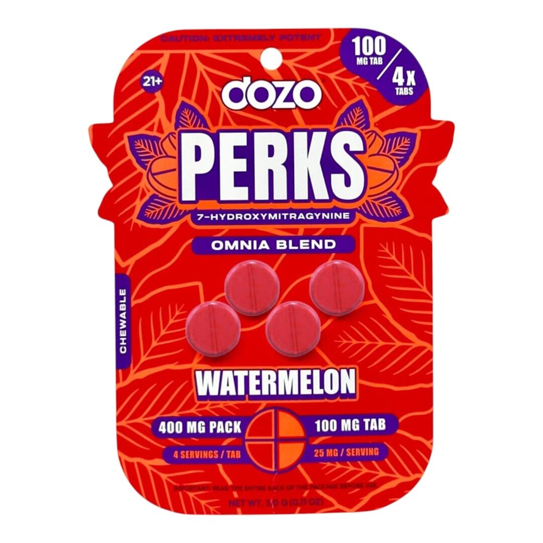 Dozo Perks Extreme Potency Flavored 7-OH 100mg x 4ct | Image 2 | Dozo Perks Extreme Potency Flavored 7-OH 100mg x 4ct