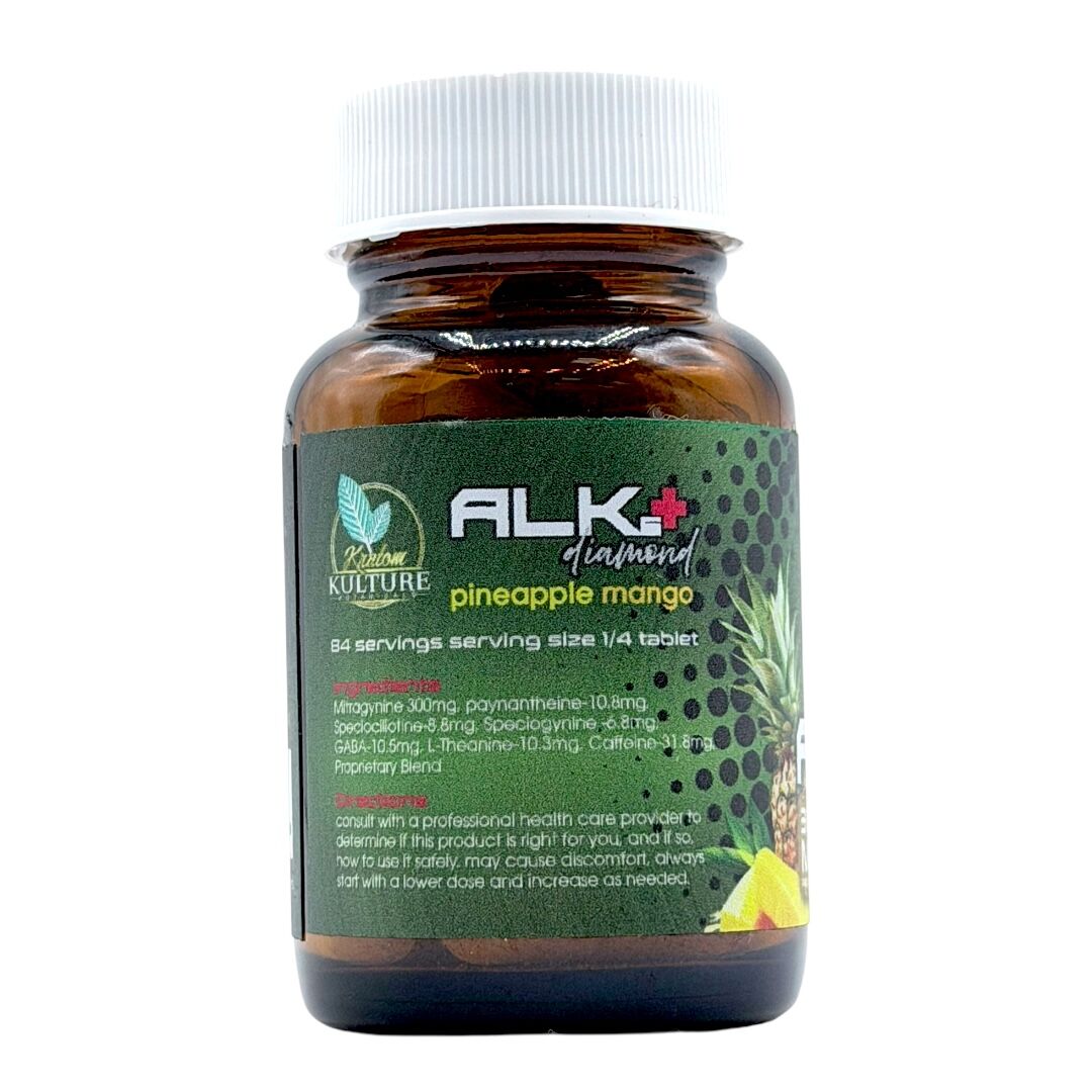 Kratom Kulture Alks+ Diamond Pineapple Mango 300mg Tablets | Image 9 | Kratom Kulture Alks+ Diamond Pineapple Mango 300mg Tablets