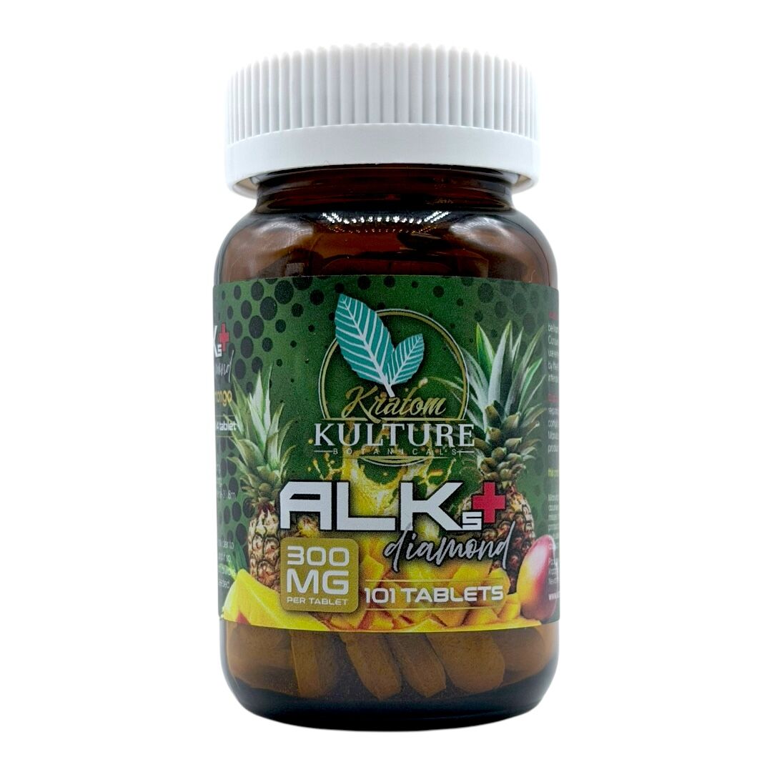 Kratom Kulture Alks+ Diamond Pineapple Mango 300mg Tablets | Image 7 | Kratom Kulture Alks+ Diamond Pineapple Mango 300mg Tablets