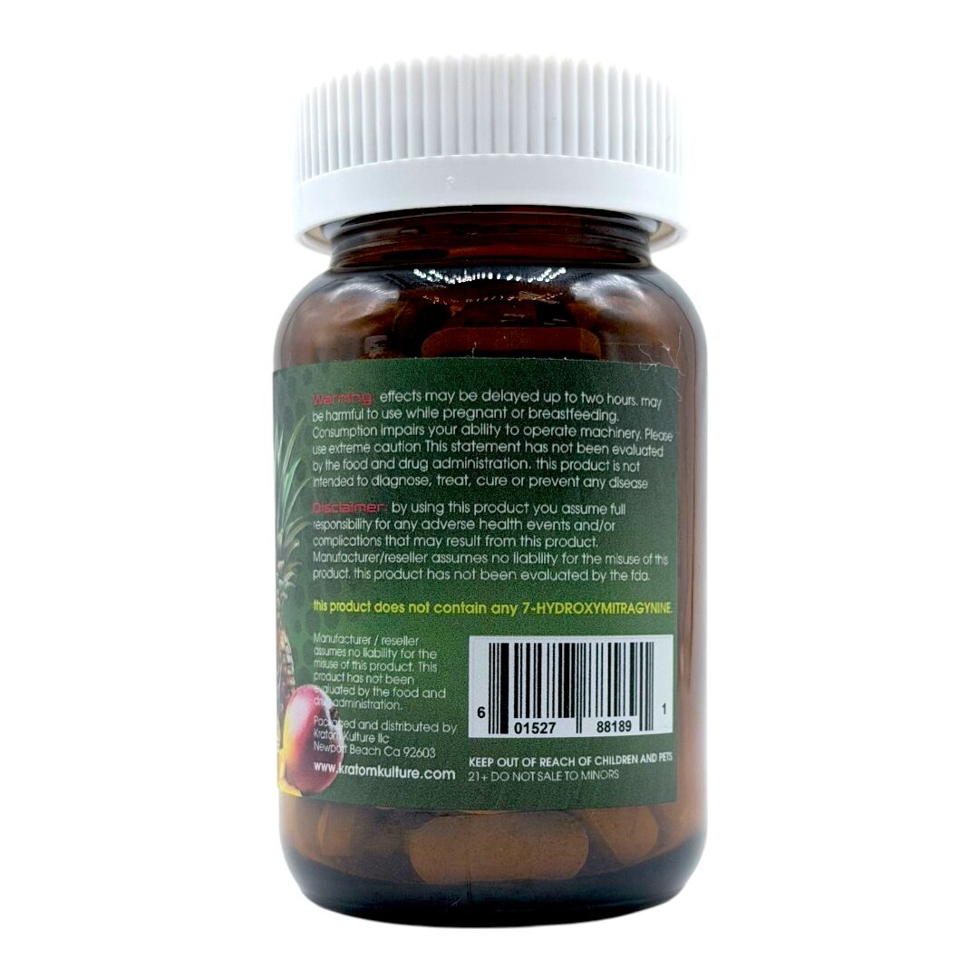 Kratom Kulture Alks+ Diamond Pineapple Mango 300mg Tablets | Image 2 | Kratom Kulture Alks+ Diamond Pineapple Mango 300mg Tablets