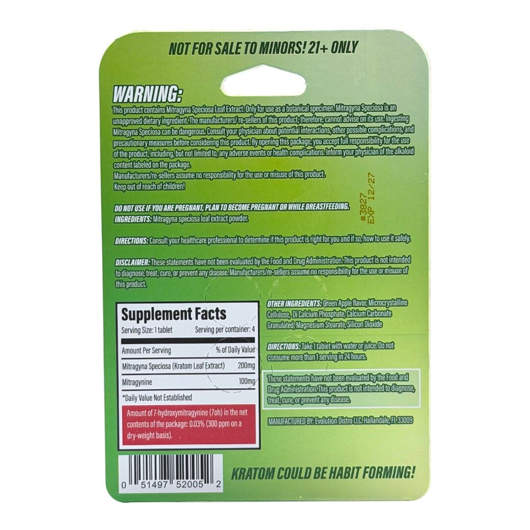 KShot Tabs Flavored Kratom Tablets 200mg x 4ct | Image 5 | KShot Tabs Flavored Kratom Tablets 200mg x 4ct