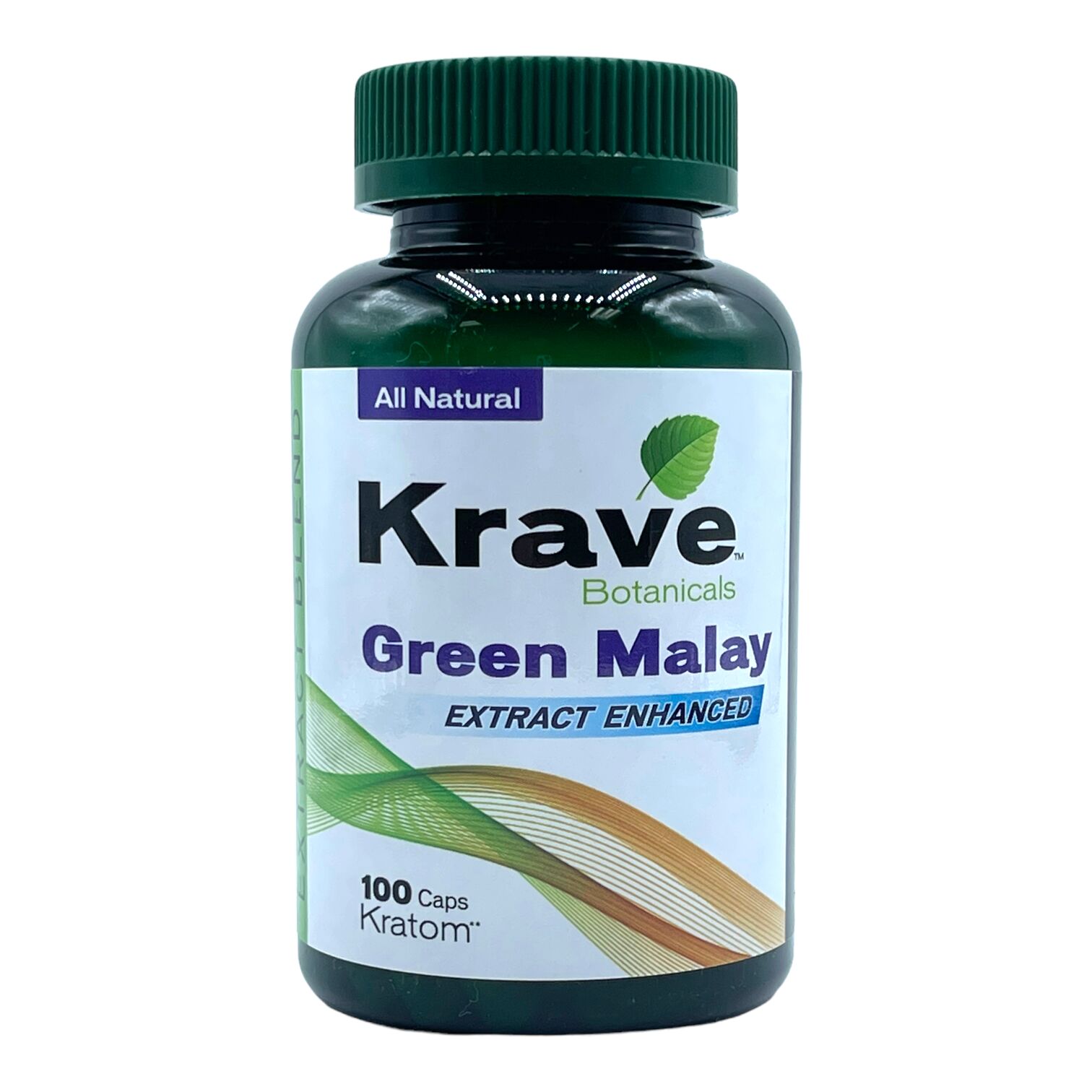Krave Green Malay Extract Blend Kratom Capsule, 100ct | Image 1 | Krave Green Malay Extract Blend Kratom Capsule, 100ct