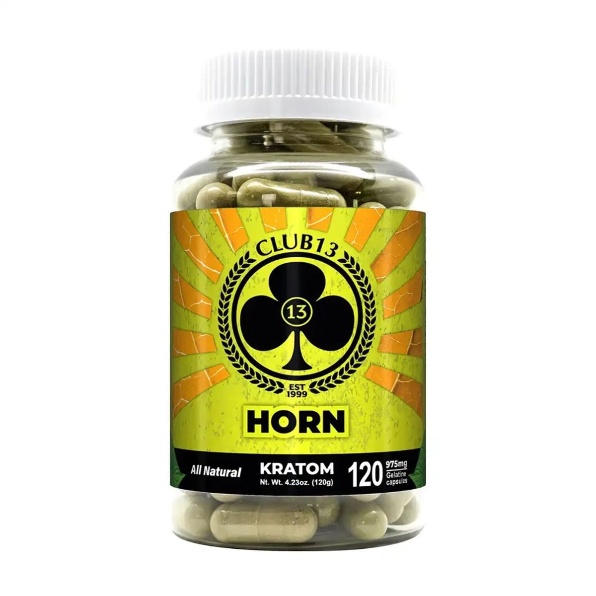 Club 13 Horn Kratom Capsules | Image 1 | Club 13 Horn Kratom Capsules