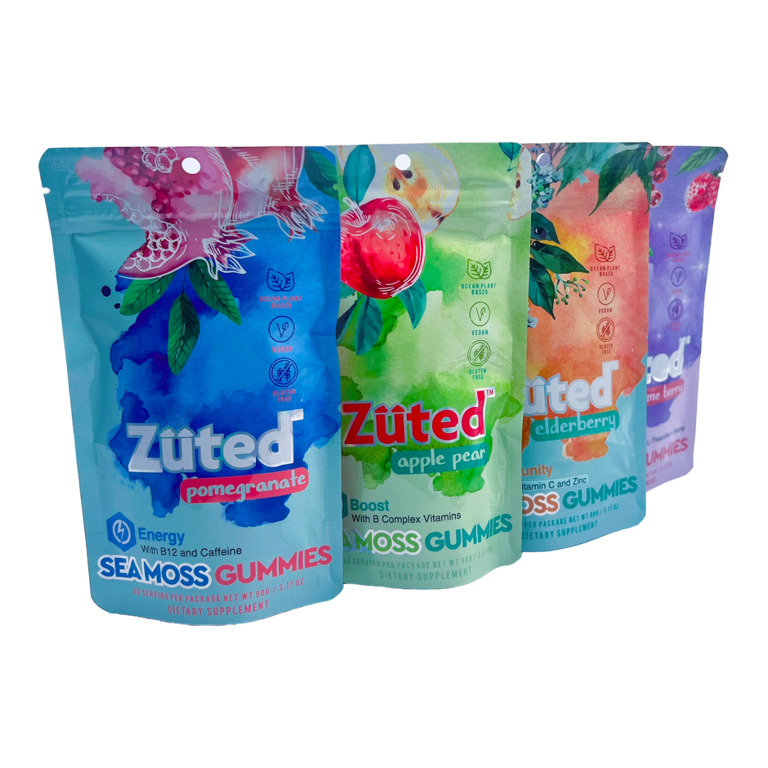 Zuted Pomegranate Sea Moss Energy Gummies | Image 3 | Zuted Pomegranate Sea Moss Energy Gummies