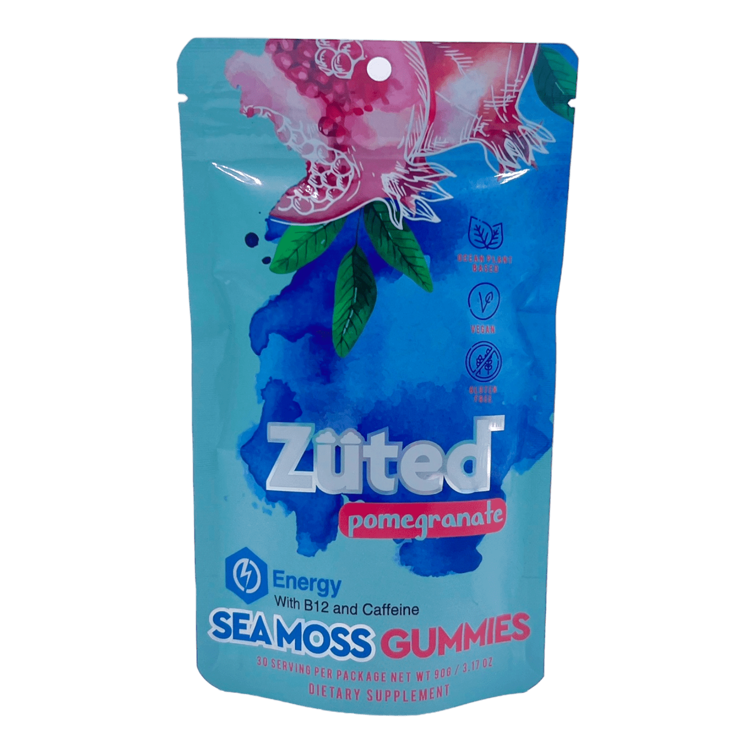 Zuted Pomegranate Sea Moss Energy Gummies | Image 1 | Zuted Pomegranate Sea Moss Energy Gummies