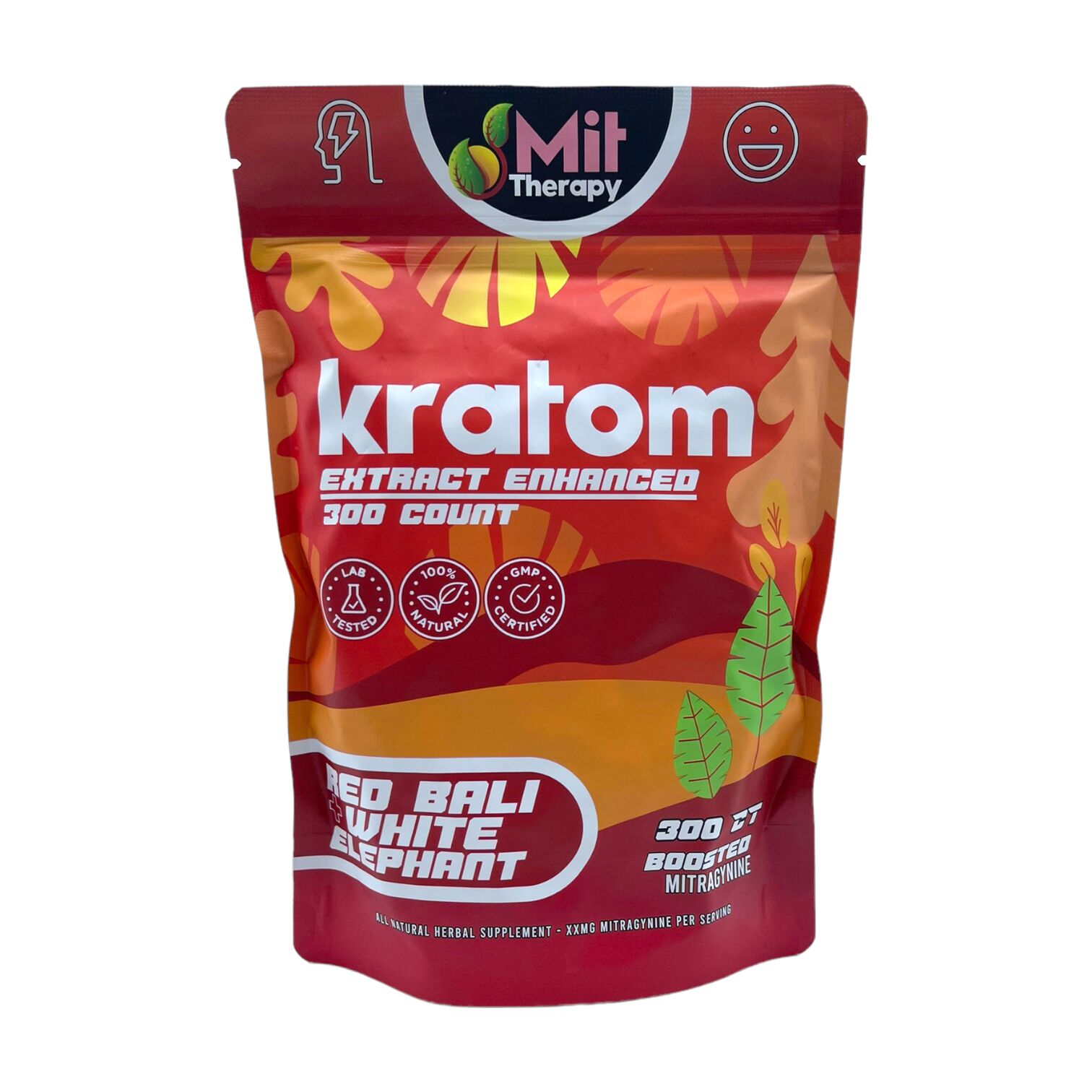 MIT Therapy Red Bali White Elephant Extract Enhanced Kratom Capsules | Image 1 | MIT Therapy Red Bali White Elephant Extract Enhanced Kratom Capsules