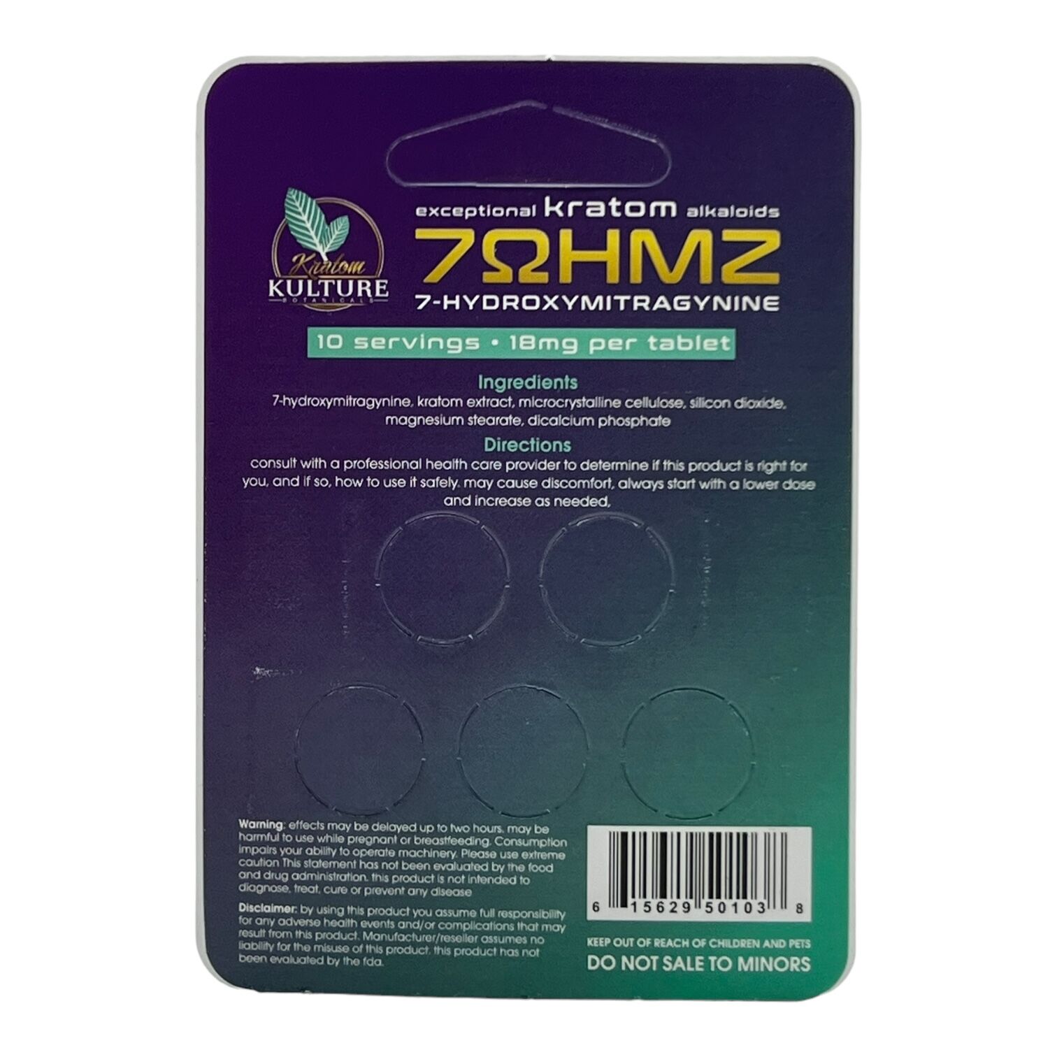 Kratom Kulture 7OHMZ Tablets 18mg | Image 2 | Kratom Kulture 7OHMZ Tablets 18mg