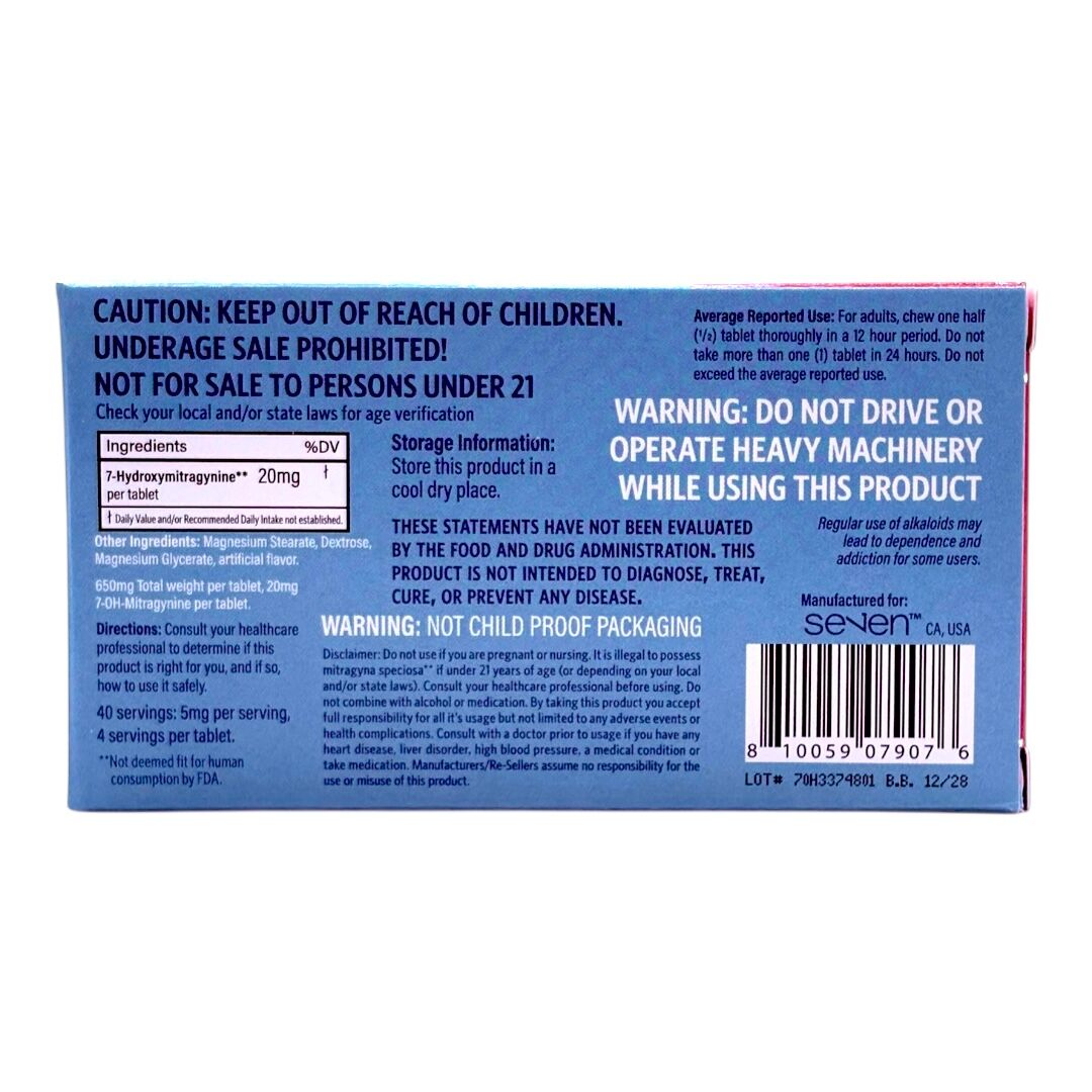 Se7en 7-OH Chewable Tablets Cherry 20mg | Image 3 | Se7en 7-OH Chewable Tablets Cherry 20mg