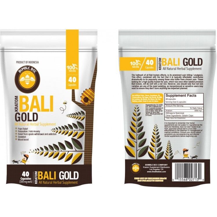 Bumble Bee Bali Gold Kratom Capsules | Image 2 | Bumble Bee Bali Gold Kratom Capsules