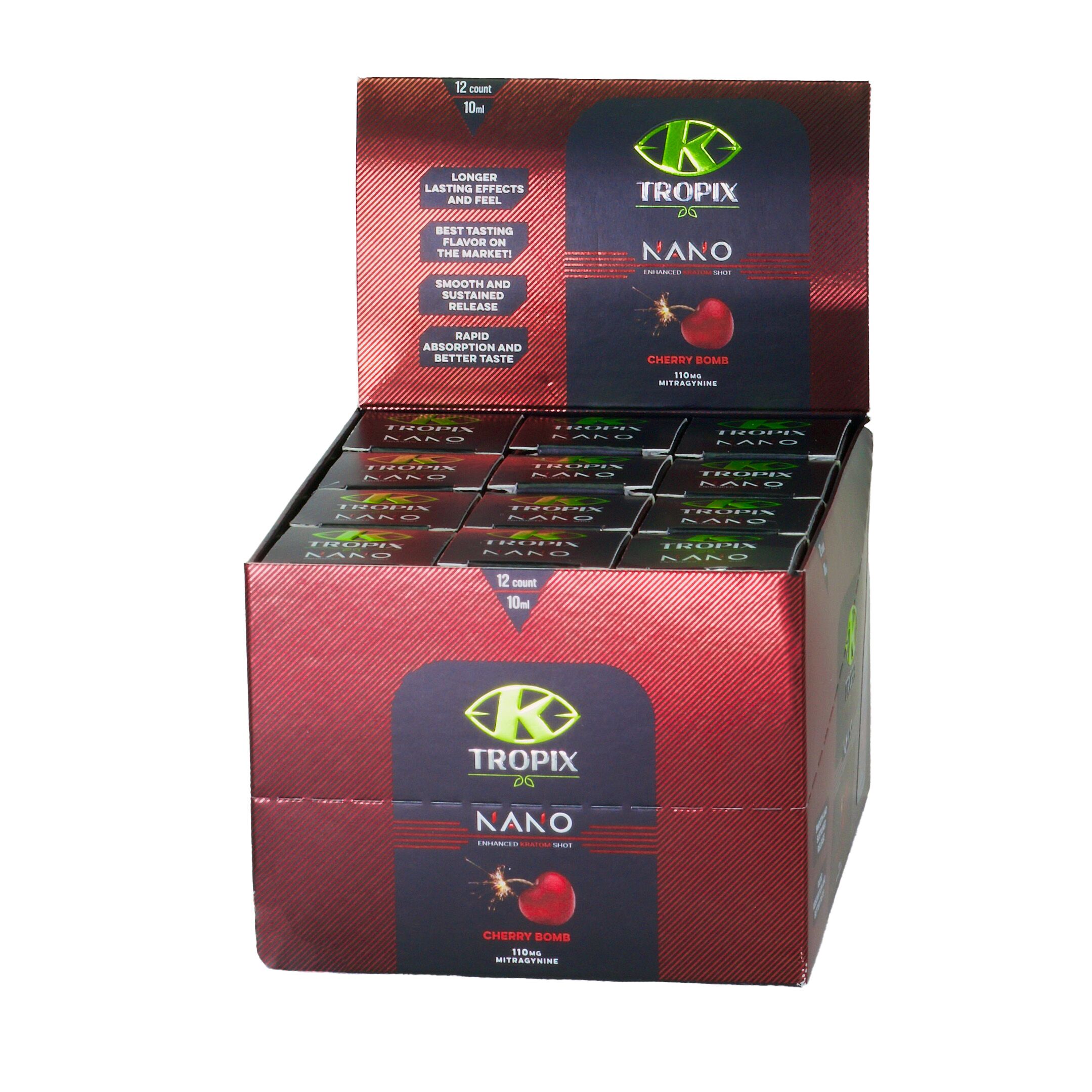 K-Tropix Cherry Bomb Nano Kratom Shot, 110mg, 10mL | Image 4 | K-Tropix Cherry Bomb Nano Kratom Shot, 110mg, 10mL
