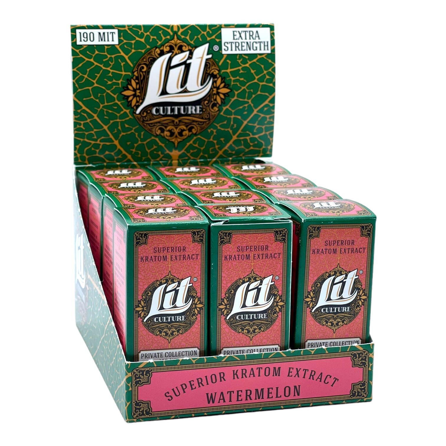 Lit Culture Watermelon Kratom Shot, 190mg, 15mL | Image 5 | Lit Culture Watermelon Kratom Shot, 190mg, 15mL