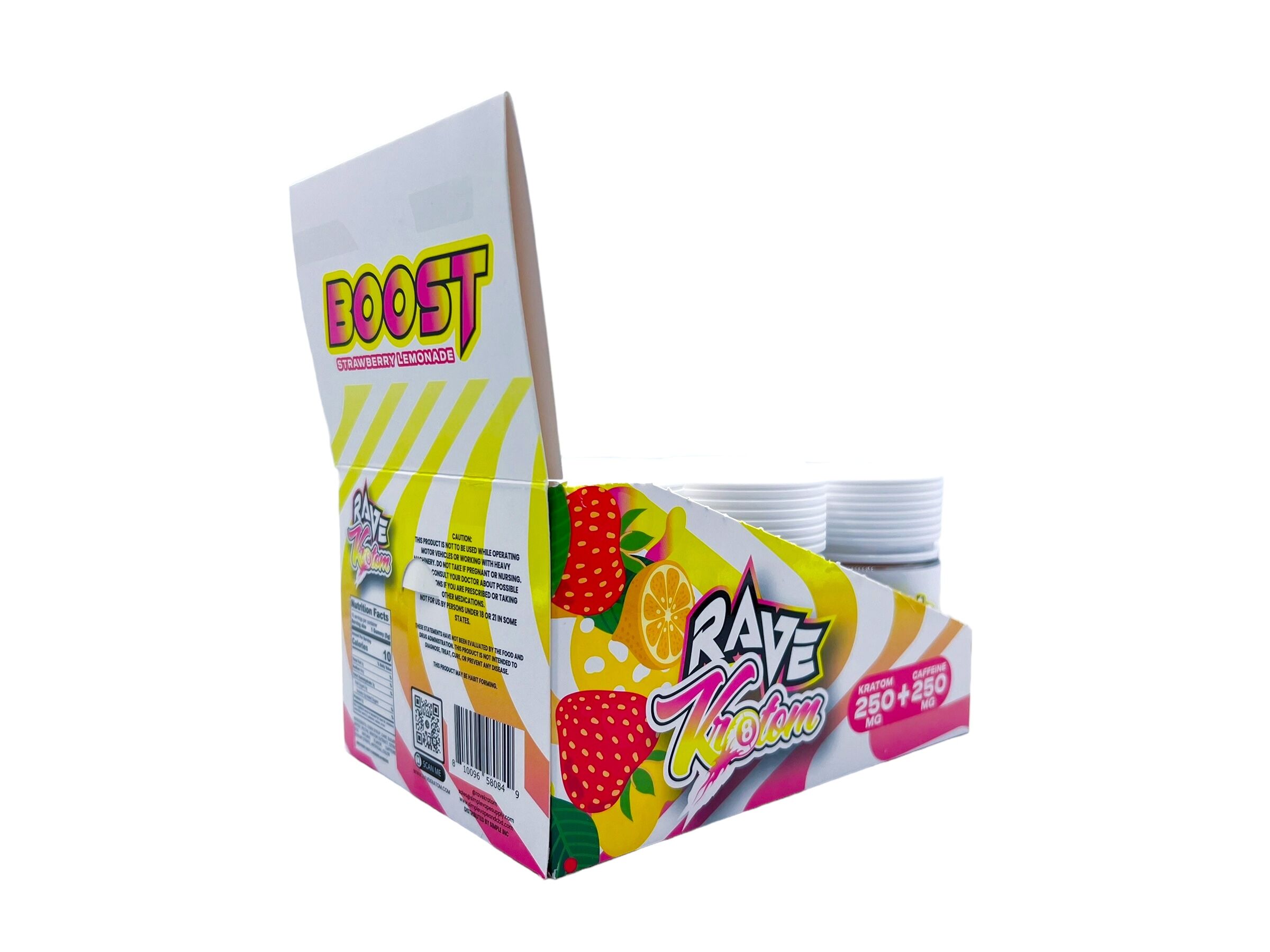 Rave Kratom Caffeine Strawberry Lemonade Gummies | Image 3 | Rave Kratom Caffeine Strawberry Lemonade Gummies