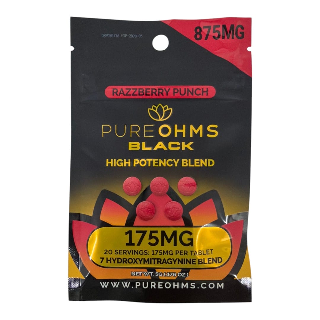 PURE OHMS Black 7-OH Flavored Tablets 175mg x 5ct | Image 9 | PURE OHMS Black 7-OH Flavored Tablets 175mg x 5ct