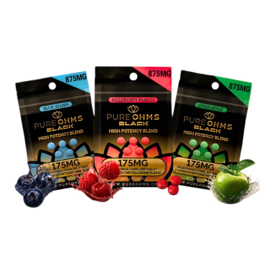 PURE OHMS Black 7-OH Flavored Tablets 175mg x 5ct | Image 4 | PURE OHMS Black 7-OH Flavored Tablets 175mg x 5ct