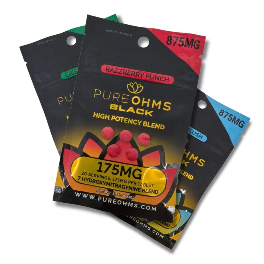 PURE OHMS Black 7-OH Flavored Tablets 175mg x 5ct | Image 10 | PURE OHMS Black 7-OH Flavored Tablets 175mg x 5ct